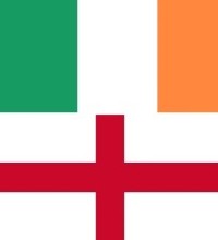 vlaggen van Engeland en Ierland