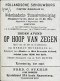 Affiche van het toneelstuk 'Op hoop van zegen', dat in december 1900 in de Hollandsche Schouwburg in Amsterdam in première gaat (1900).